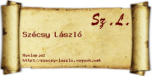 Szécsy László névjegykártya