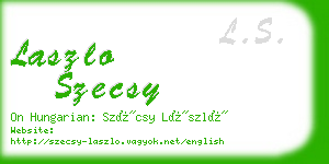 laszlo szecsy business card